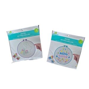 Celebrate! Easter DIY Embroidery Kits - White with Purple and Teal Accents